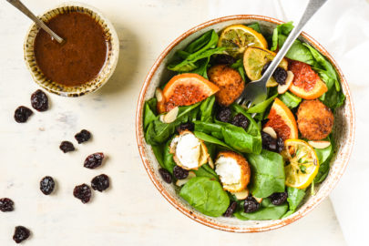 For a lighter option, this citrus salad with fried goat cheese may be a new holiday classic.