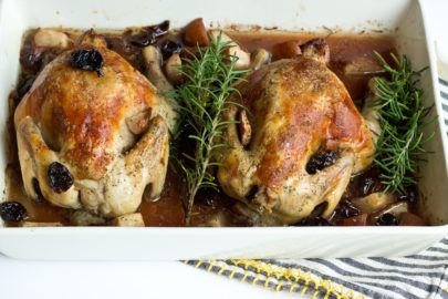 Impress your dinner guests with an elevated entree: roasted Cornish hens. The pears and Montmorency tart cherries will bring a balanced fruity flavor to this satisfying dish.