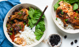 Skillet-Braised Cherry Kimchi Chicken