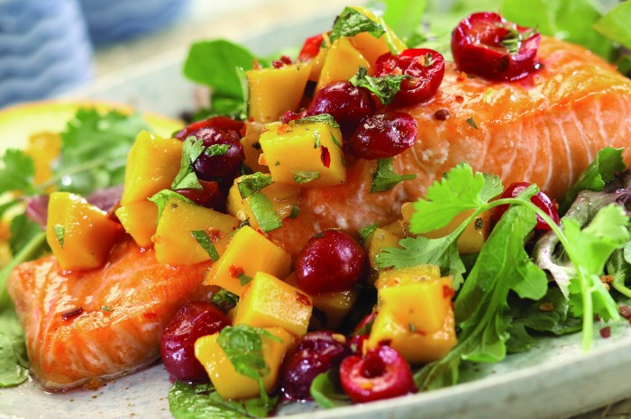Carmelized Salmon with Cherry Salsa - Choose Cherries