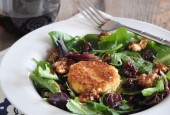 Cherry, Goat Cheese & Candied Walnut Salad with Cherry Balsamic Vinaigrette