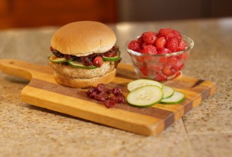 Miso Turkey Burgers with Tart and Savory Triple Cherry Jam