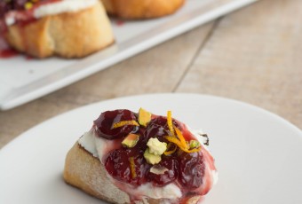 Roasted Cherry & Ricotta Crostini