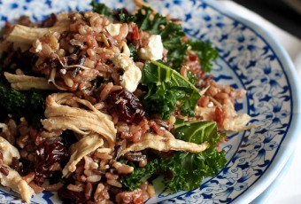 Wild Rice Salad with Chicken, Dried Cherries & Goat Cheese