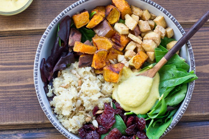 Veggie Power Bowl with Cashew Honey Mustard Dressing - Choose Cherries