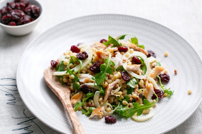 Fregula Sarda Salad with Tart Cherries and Smoked Trout - Choose CherriesChoose Cherries