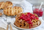 Cherry Oat Waffles