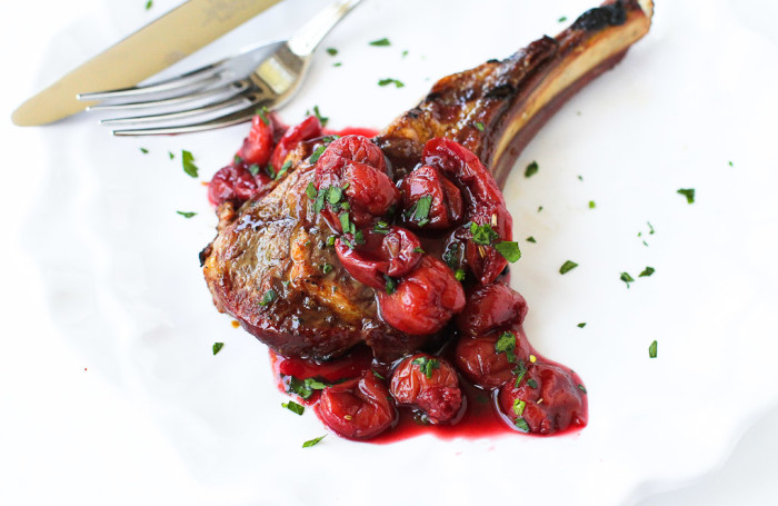 Grilled Lamb Chops with Tart Cherry Sauce | Choose Cherries