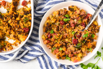 Chorizo & Tart Cherry Cornbread Dressing