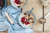 Tart Cherry Ginger Muesli Yogurt Bowls