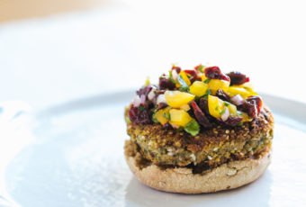 Veggie Burger with Tart Cherry Salsa