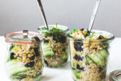 Basil Cherry Cucumber Quinoa Salad Picnic Jars