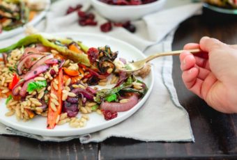 Tart Cherry Balsamic Grilled Summer Vegetable Orzo Salad