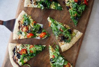 Garden Veggie Pizza with Tart Cherry Balsamic Reduction