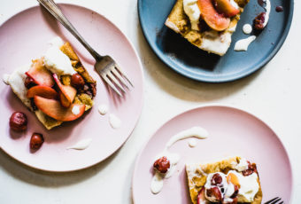 Tart Cherry and Apple Oven Pancake