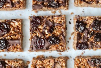 Chocolate Covered Tart Cherry Rice Crispy Treats