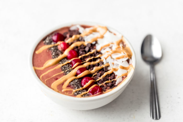 Post-Workout Recovery Tart Cherry Smoothie Bowl - Choose Cherries