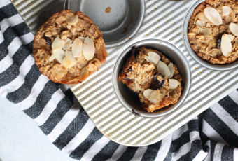 Tart Cherry Almond Baked Granola Cups