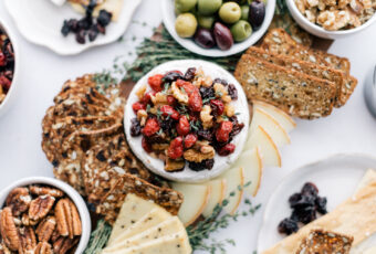 Snack Board with Tart Cherry Baked Brie