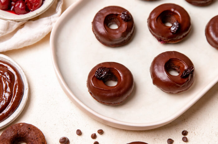 Chocolate Tart Cherry Donuts - Choose CherriesChoose Cherries